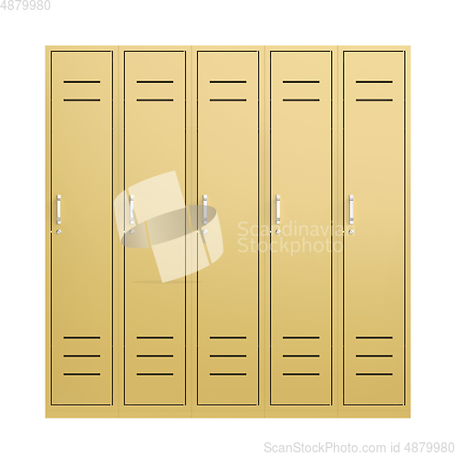 Image of Yellow metal lockers