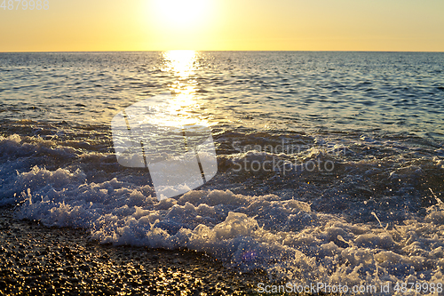 Image of Red sunset over the sea. Beautiful sunset. 