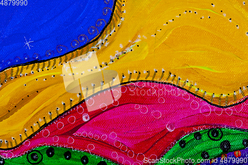 Image of Blue, yellow, red, green and pink shades colored texture backgro