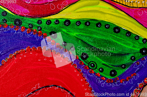 Image of Blue, yellow, red, green and pink shades colored texture backgro