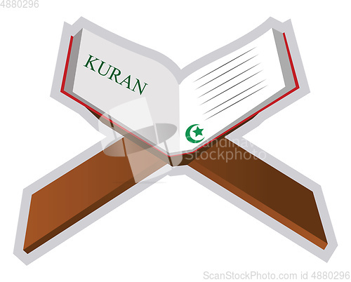 Image of Illustration of a holy book Quran on a white background