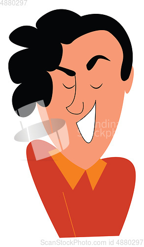 Image of Clipart of a smiling boy  vector or color illustration