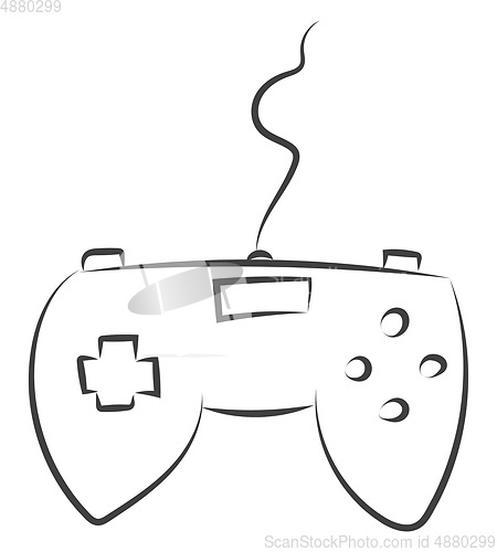 Image of Joystick in sketch vector or color illustration