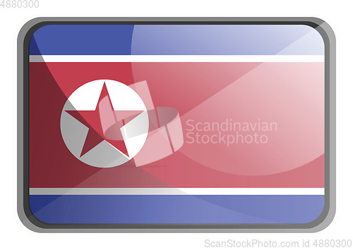 Image of Vector illustration of North Korea flag on white background.