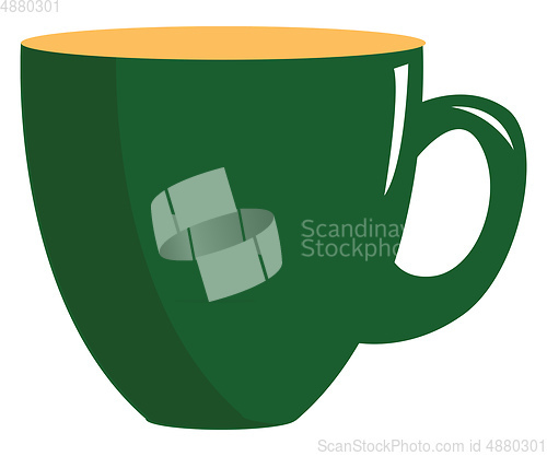 Image of A green cup vector or color illustration