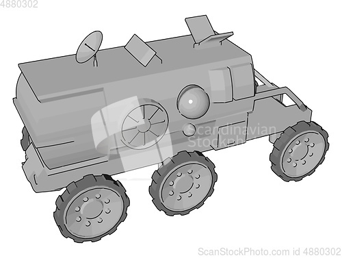 Image of A space exploration vehicle vector or color illustration