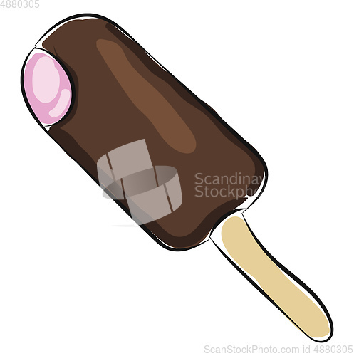 Image of Clipart of dual flavored cartoon ice cream stick vector or color