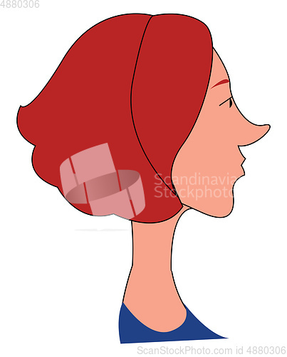 Image of Profile of a girl with short red hair 
