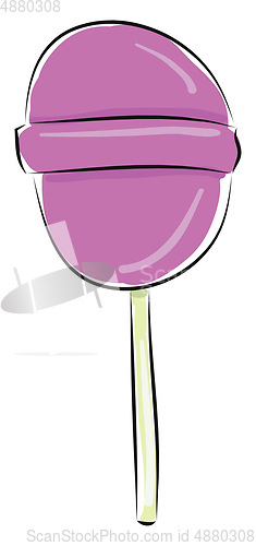 Image of Simple purple lollipop vector illustration on white background