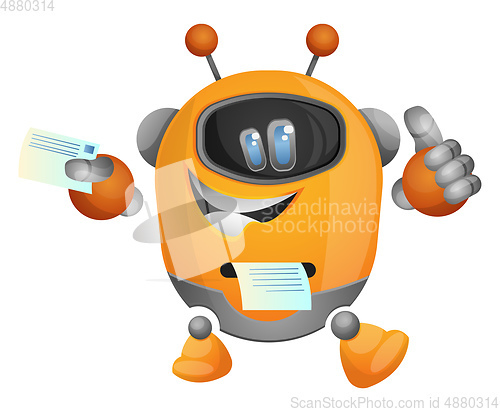 Image of Cartoon robot as a printer illustration vector on white backgrou