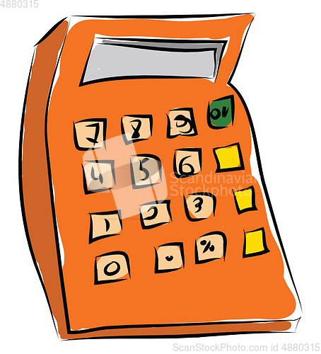 Image of Orange calculator vector illustration 