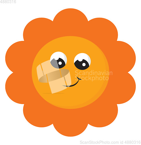 Image of Clipart of a smiling yellow sun vector or color illustration