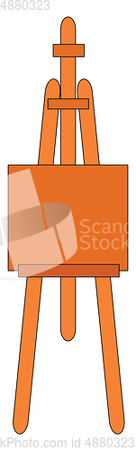 Image of Simple orange easel vector illustration on white background 