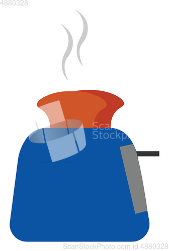 Image of A working blue toaster vector or color illustration