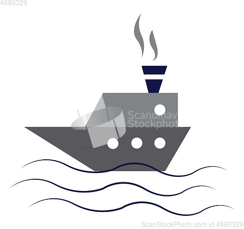 Image of A ship sailing vector or color illustration