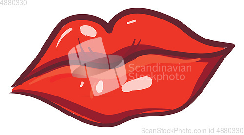 Image of Red lips illustration vector on white background 