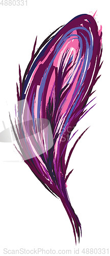 Image of Purple feather painting vector or color illustration