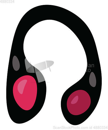 Image of A black headphones vector or color illustration