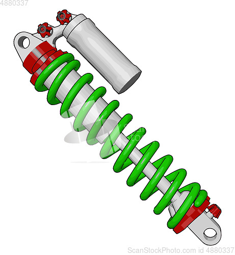 Image of Bike suspension; dual purpose bicycle component vector or color 