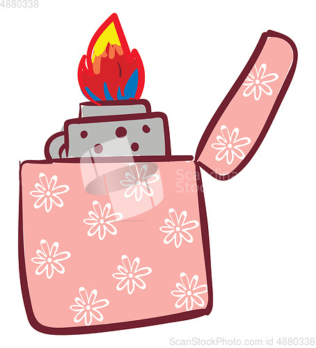 Image of Floral lighter vector or color illustration