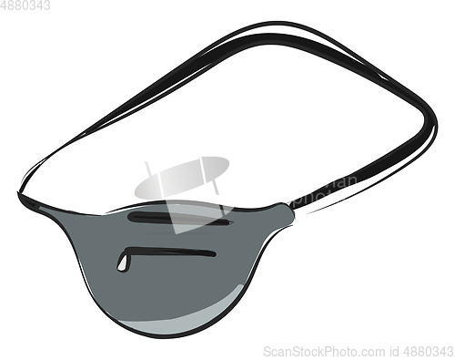 Image of Drawing of a grey-colored bumbag vector or color illustration