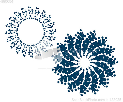 Image of Two blue round designs vector or color illustration