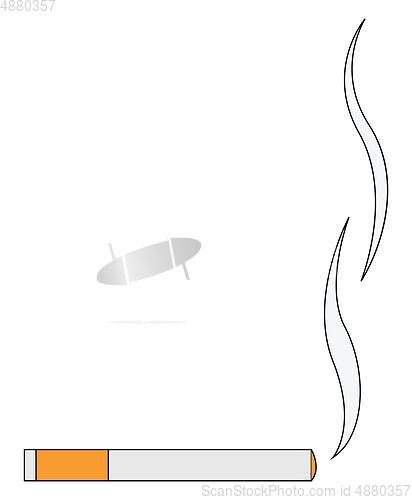 Image of Burning cigarette vector or color illustration