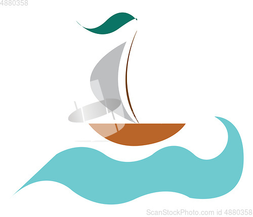 Image of A ship vector or color illustration