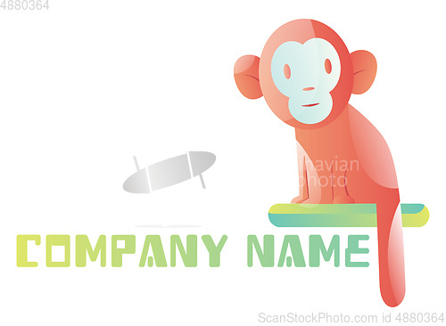 Image of Pink monkey logo vector illustration on a white background