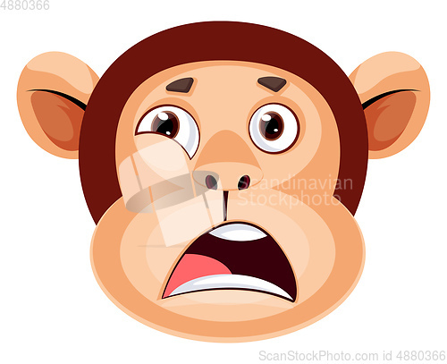 Image of Monkey is feeling stressed, illustration, vector on white backgr