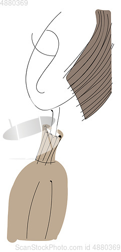 Image of A girl in brown sweater vector or color illustration