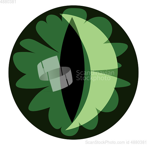 Image of Clipart of the pupil of a cat\'s eye with shades of green vector 