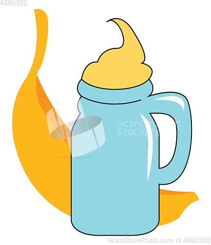 Image of Banana cocktail vector or color illustration