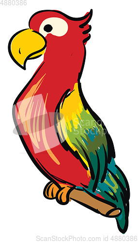 Image of Colorful parrot cartoon vector illustration on white background 