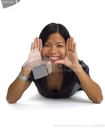 Image of young asian woman framed face