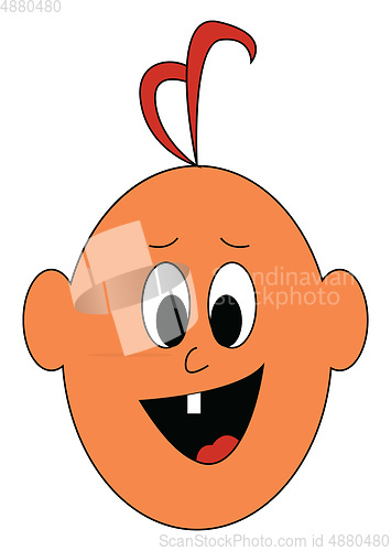 Image of Cartoon portrait of happy baby vector illustration on white back
