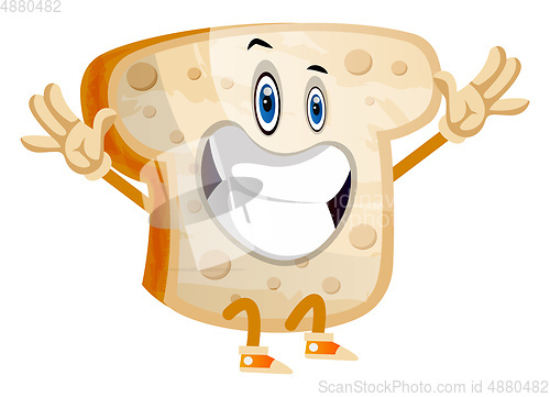 Image of Happy Bread illustration vector on white background