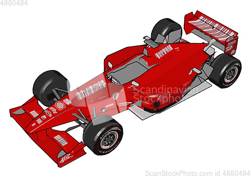 Image of Red colored sport toy car vector or color illustration