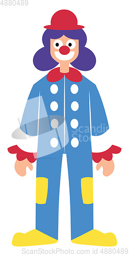 Image of Clown character in colorful suit vector illustration on a white 