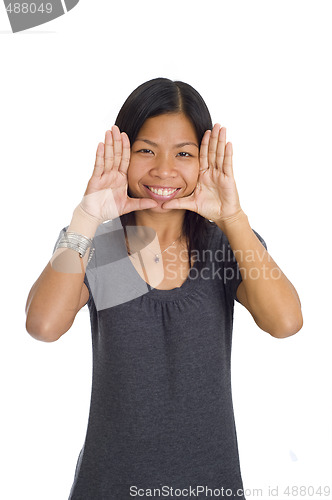 Image of young asian woman framed faceyoung asian woman framed face