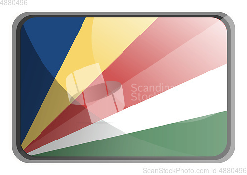 Image of Vector illustration of Seychelles flag on white background.