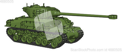 Image of 3D vector illustration on white background of a green military t