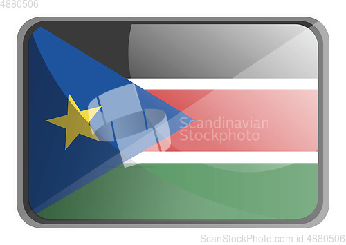 Image of Vector illustration of South Sudan flag on white background.