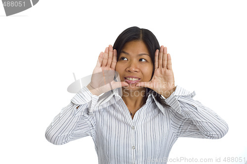 Image of young asian woman framed face