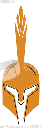 Image of A golden helmet traditionally worn by the knight army vector col