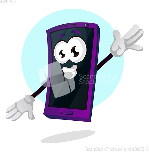Image of Dancing mobile emoji illustration vector on white background