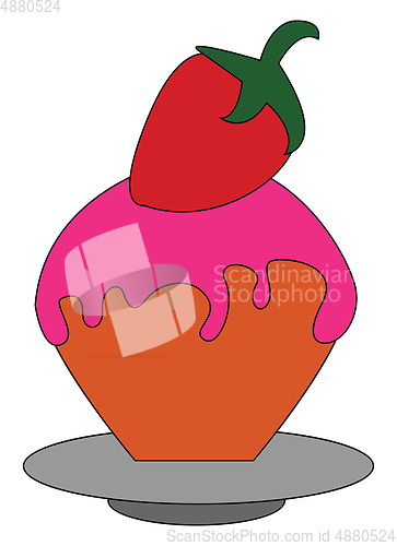 Image of Strawberry pie vector or color illustration