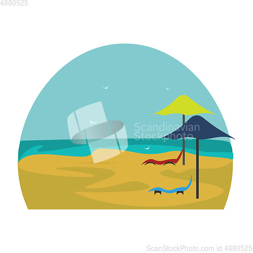 Image of Comfy deckchairs vector or color illustration