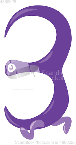 Image of Blue animal shaped numerical number one vector or color illustra