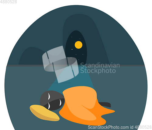 Image of Sleeping man vector or color illustration